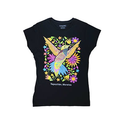 Playera Conejo Colibrí Bordado